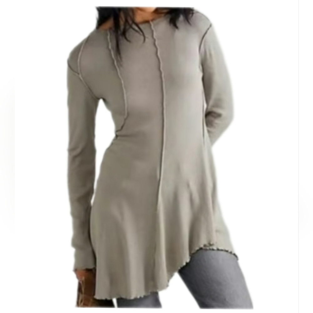 Free People Olive Green Long Sleeve Tunic